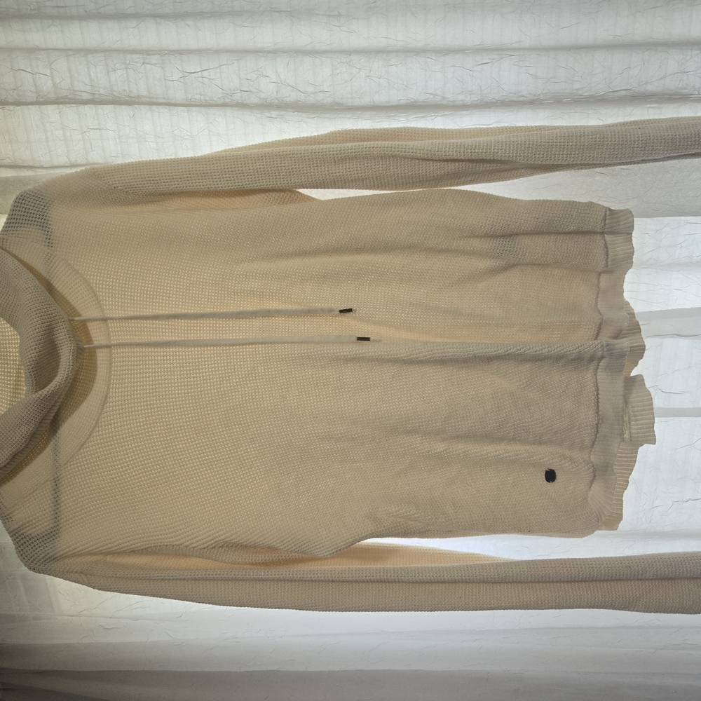 Cream Waffle Knit Hoodie